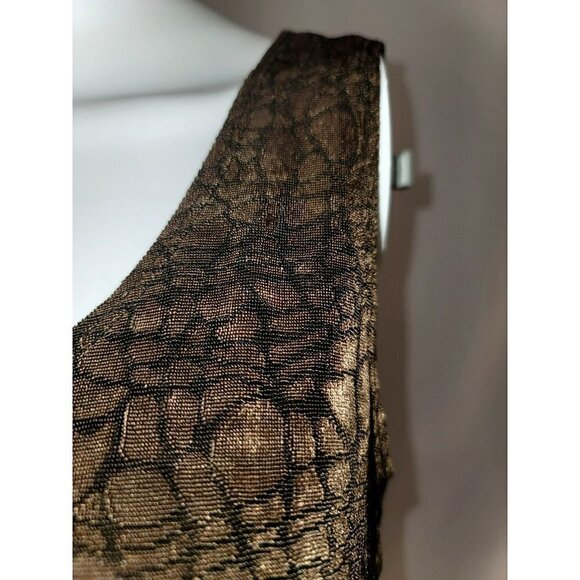 Chico's Travelers Brown Abstract Slinky Tank Top Size 1 or Small - Picture 6 of 9